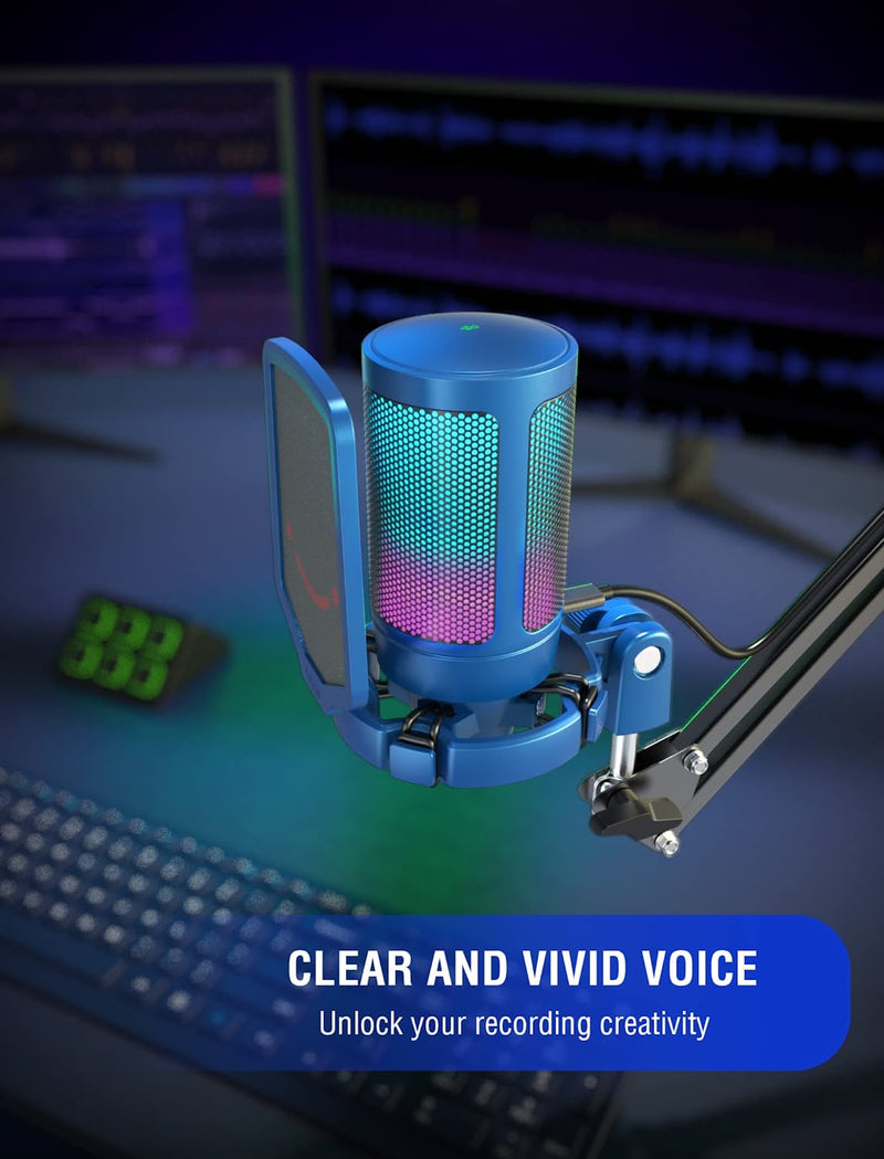 AmpliGame- A6V USB Gaming Microphone (Blue)