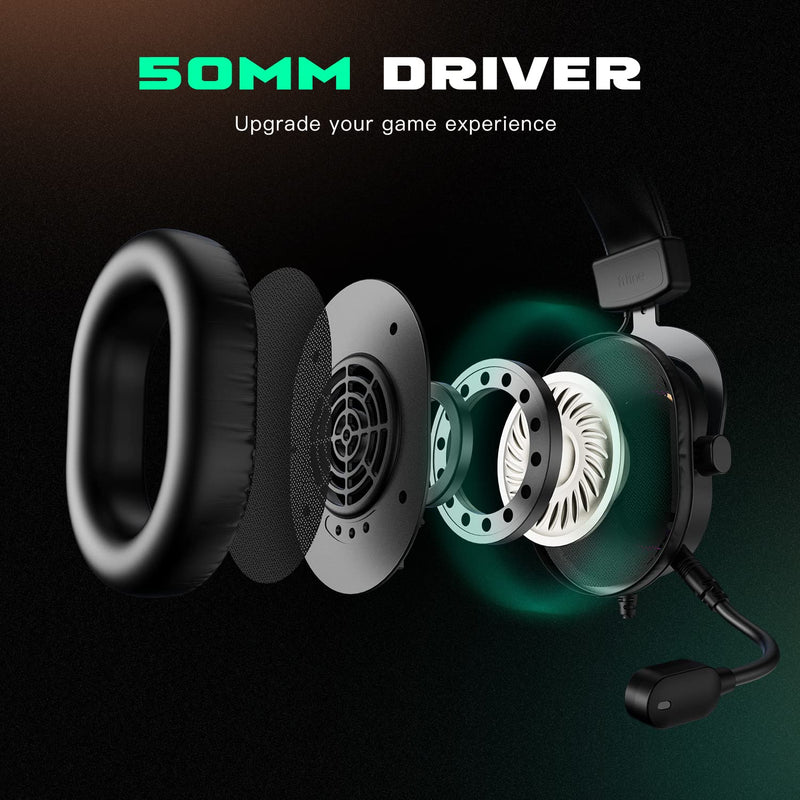 AmpliGame H6 - 7.1 Surround Sound Wired Gaming Headphone