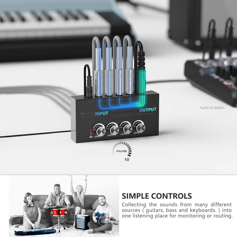 N5 - Four-Channel Line Mixer With Individual Volume Controls